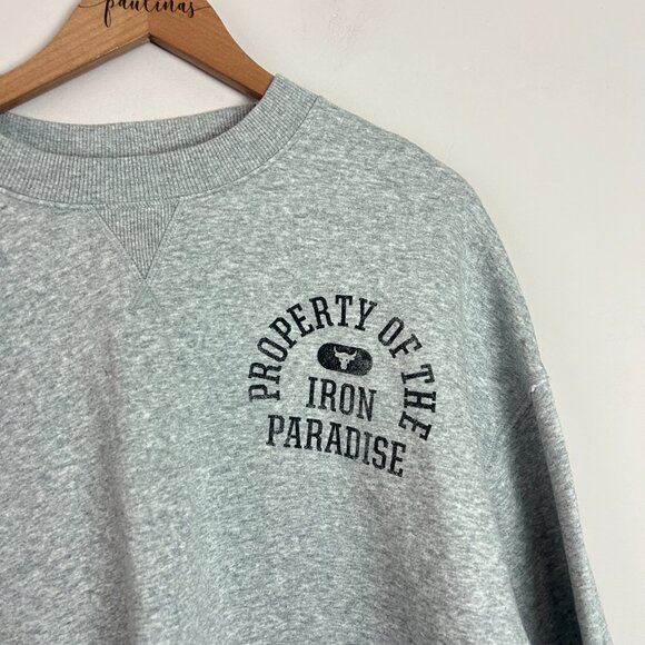 Under Armour Sweatshirt Womens Large Gray Iron Paradise Rock Loose Fit Fleece L - Picture 3 of 8